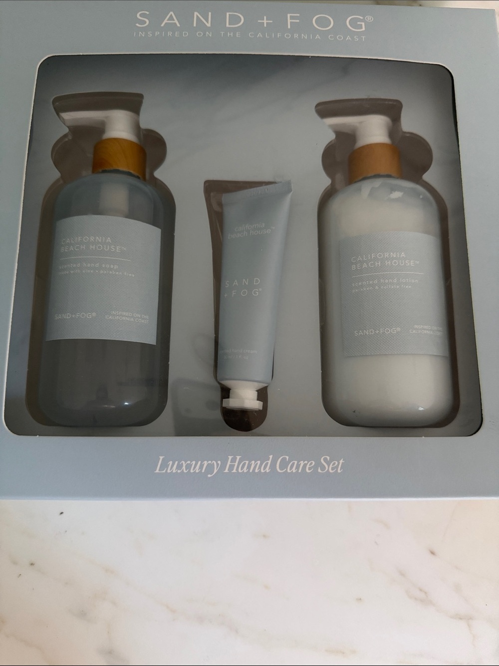 Sand + Fog California Beach House Luxury Hand Care Set - Light Blue